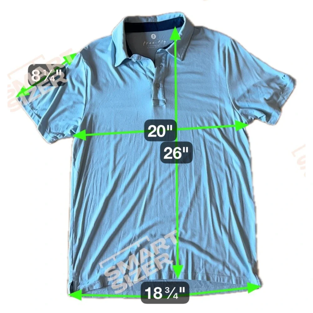 Free Fly Polo Shirt Size S Light Blue Preppy Stretch Performance Bamboo‎ Outdoor